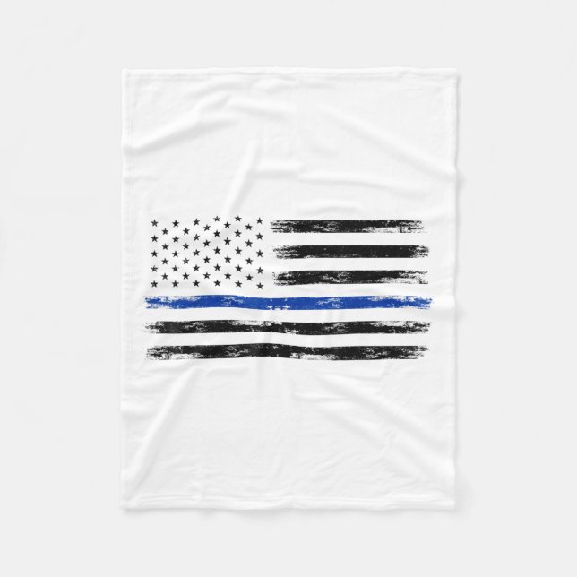 Couverture Polaire Police Officier Us États-Unis Drapeau Américain Mi (Devant)
