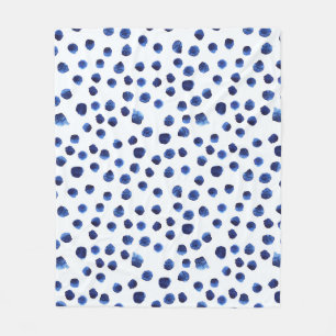 Couverture Polaire Polka Bleue : Aquarelle Point sans joint.