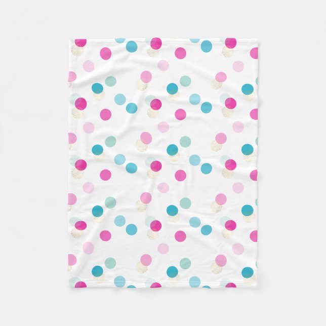 Couverture Polaire POLKA DOT jolie pépinière rose motif bleu aqua ble (Devant)