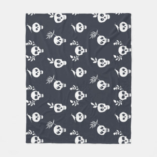 Couverture Polaire Polka du crâne : Motif humoristique botanique