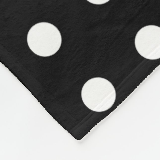 Couverture polaire Polka noir et blanc (Coin)