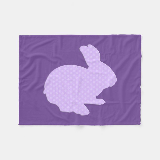 Couverture Polaire Polka violet point Silhouette Bunny polaire Blanch (Devant (Horizontal))