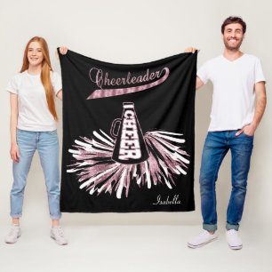 Couverture Polaire Pom-pom girl 💖 - Parties scintillant rose et no
