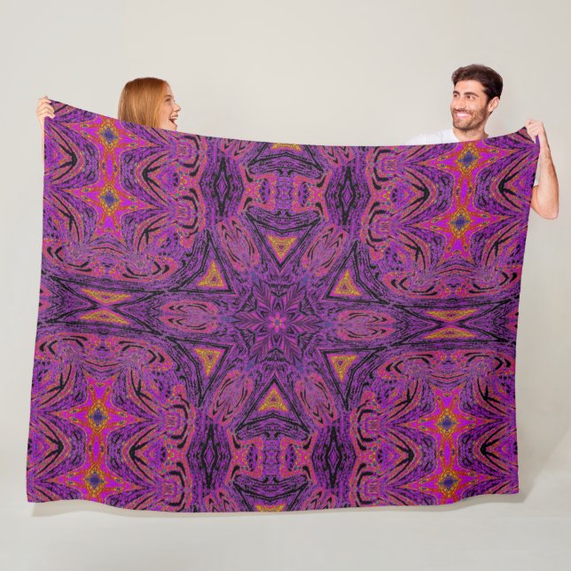 Couverture Polaire Pomme bohème Blossom Purple Dream Cosy (En situation)