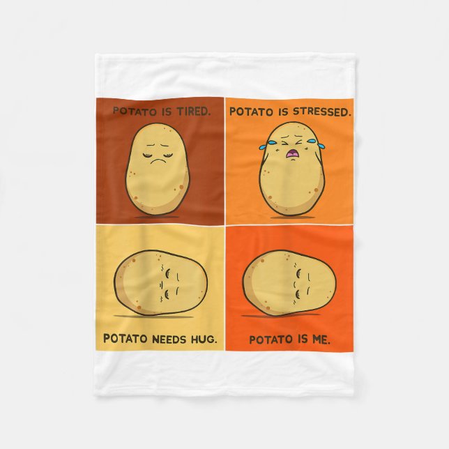 Couverture Polaire Pomme de terre Spud Racine Légumes Tater Vegan Lov (Devant)