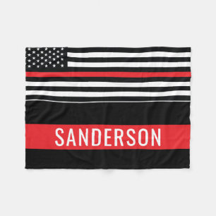 Couverture Polaire Pompier Mince Red Line American Flag Fireman