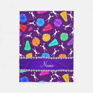 Couverture Polaire Pompons cheerleading pourpres nommés faits sur