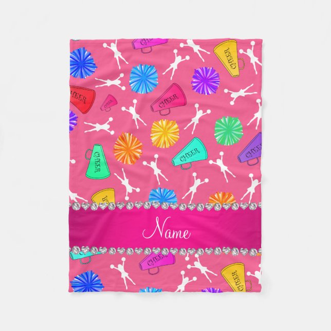 Couverture Polaire Pompons cheerleading roses nommés faits sur (Devant)