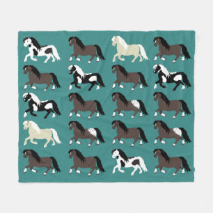 Couverture Polaire Ponies Blanche