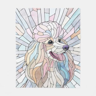 Couverture Polaire Poodle - mosaïque pastel