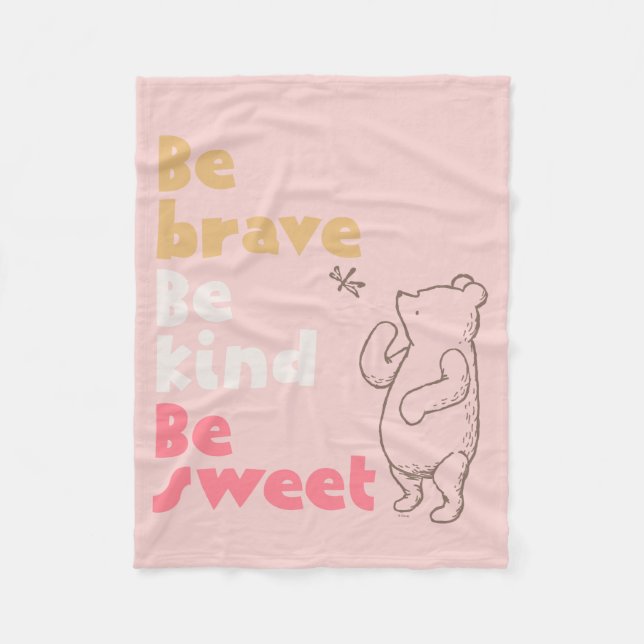 Couverture Polaire Pooh classique | Sois Courageux, Sois Gentil, Sois (Devant)