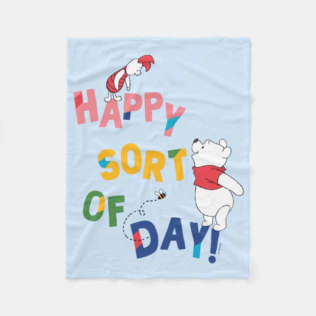 Couverture Polaire Pooh et Piglet | Joyeux genre de jour ! (Devant)