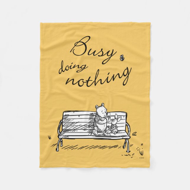 Couverture Polaire Pooh & Piglet | Occupé Ne rien faire (Devant)