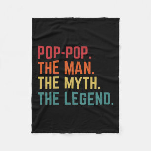 Couverture Polaire Pop-pop Man Myth Légende Daddy Grandpa Fête des pè