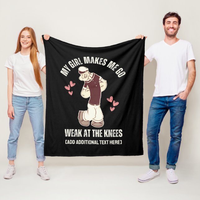 Couverture Polaire POPEYE Faible À Genoux Fun Valentines Day (En situation)