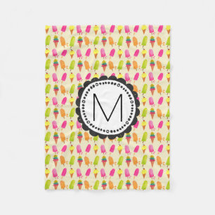 Couverture Polaire Popsicules et cônes de crème glacée Monogramme per