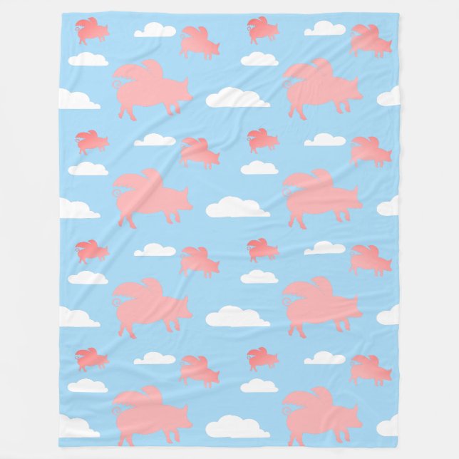 Couverture Polaire Porcs volants lunaires (Devant)