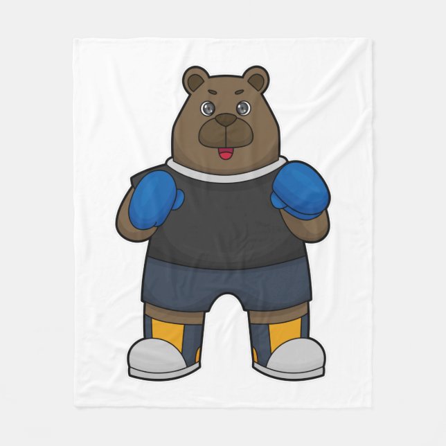 Couverture Polaire Porter comme boîte avec gants de boxe (Devant)