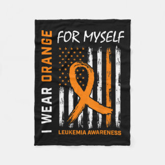 Couverture Polaire Porter Orange pour moi Leucémie Sensibilisation Am