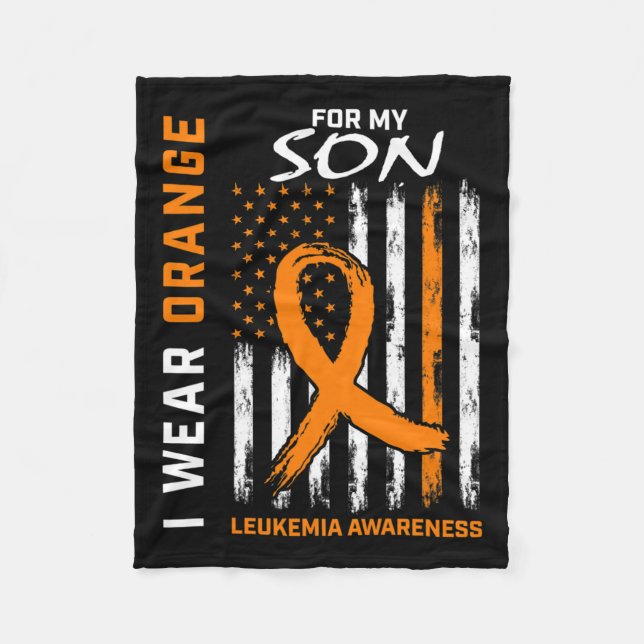 Couverture Polaire Porter Orange Pour Mon Fils Leucémie Sensibilisati (Devant)