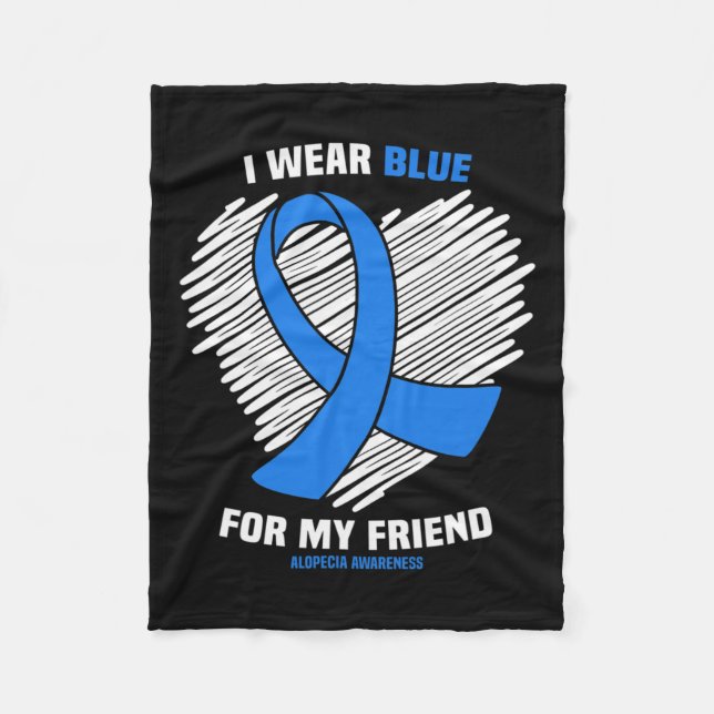 Couverture Polaire Portez Bleu Pour Mon Ami Alopecia Sensibilisation (Devant)