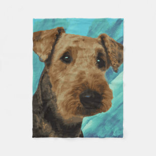 Couverture Polaire Portrait d'Airedale Terrier