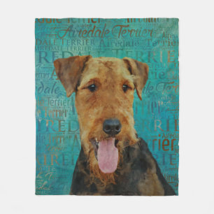 Couverture Polaire Portrait d'Airedale Terrier sur l'art Word
