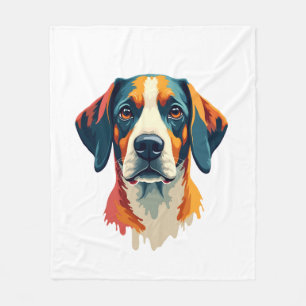 Couverture Polaire Portrait de chien coloré vintage style pop art Il