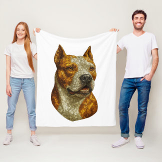 Couverture Polaire Portrait de chien Pitbull