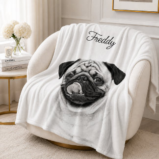 Couverture Polaire Portrait de compagnie personnalisé | Télécharger p