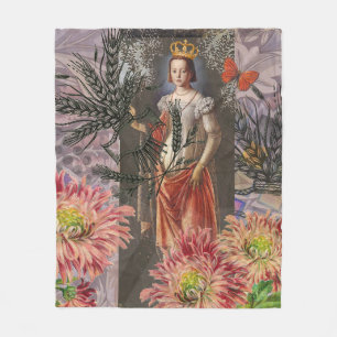 Couverture Polaire Portrait de femme Vierge Antique Coloré Riche