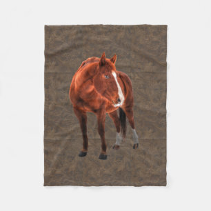 Couverture Polaire Portrait de Sorrel Horse sur faux Cuir à outils BG