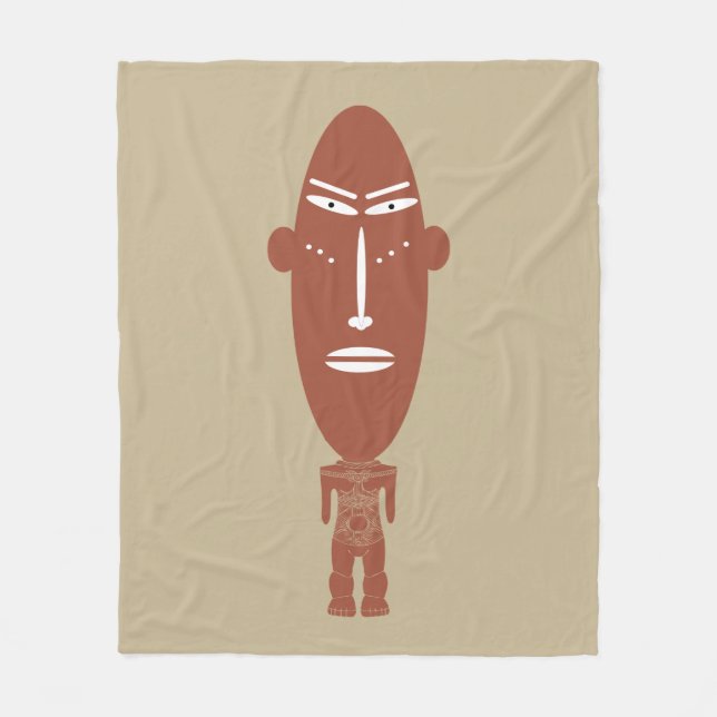 Couverture Polaire Portrait tribal africain Abstrait (Devant)
