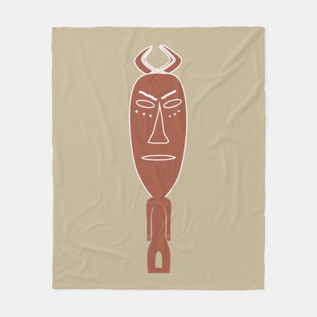 Couverture Polaire Portrait tribal africain Abstrait (Devant)