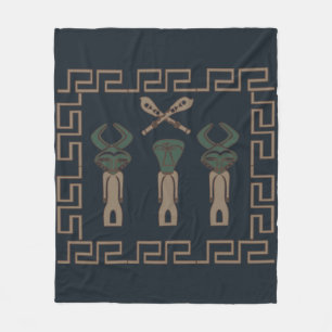 Couverture Polaire Portrait tribal africain Abstrait