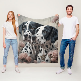 Couverture Polaire Portraits de races de chiens de fleurs 4