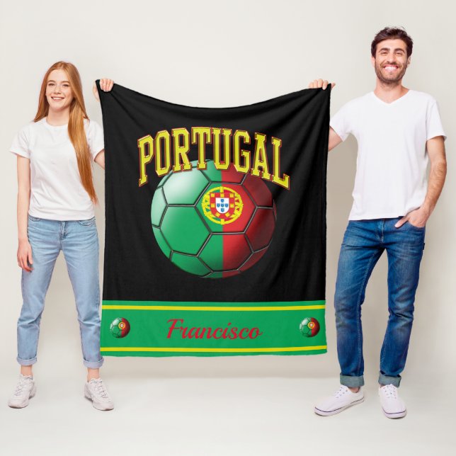 Couverture Polaire Portugal Portugais Drapeau balle de football | Nam (En situation)