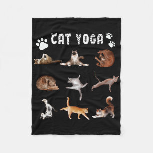 Couverture Polaire Positions de yoga pour amateurs de chats drôles po