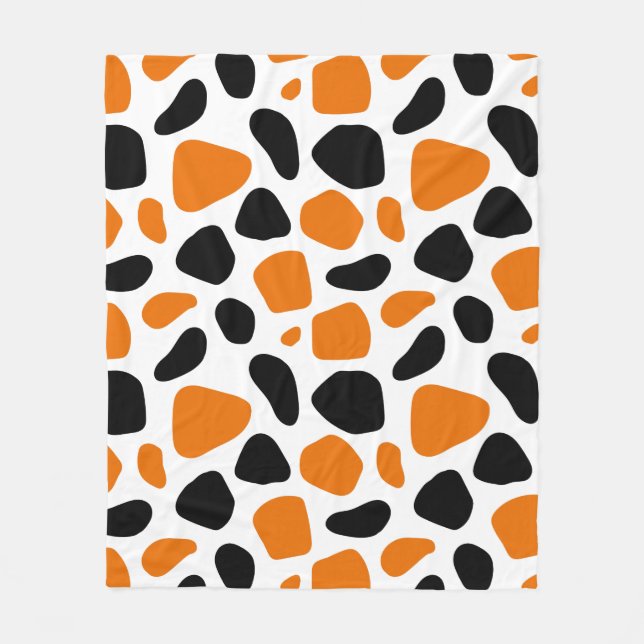 Couverture Polaire Poster de animal Abstrait noir orange moderne (Devant)
