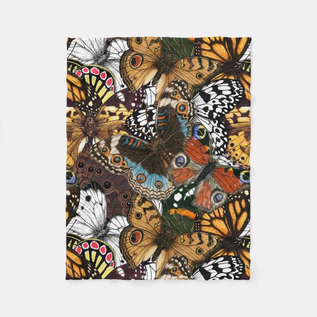 Couverture Polaire Poster de animal. Ailes papillons. (Devant)