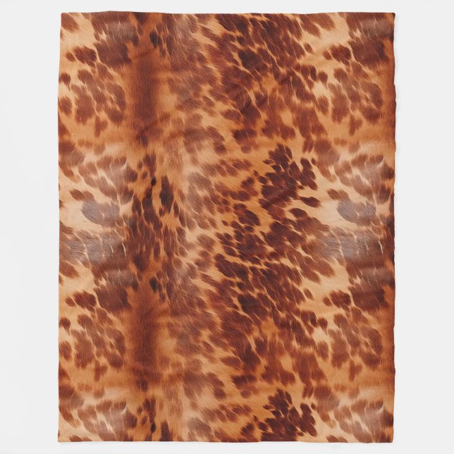 Couverture Polaire Poster de animal Brown de vache (Devant)