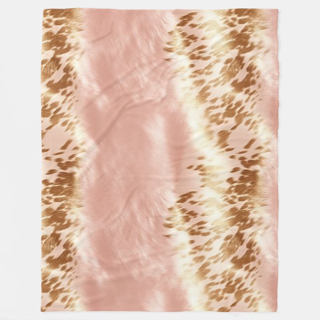 Couverture Polaire Poster de animal de vache rose (Devant)
