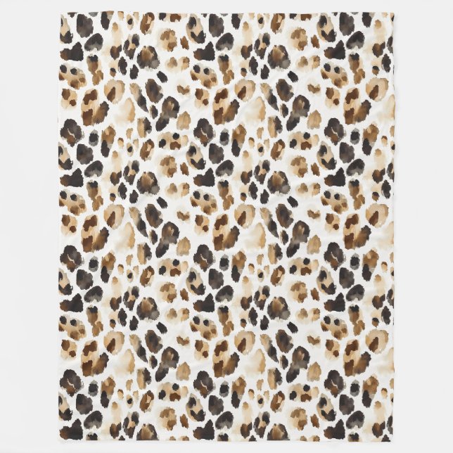 Couverture Polaire Poster de animal Leopard à crème Brown (Devant)