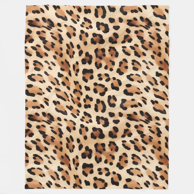 Couverture Polaire Poster de animal Leopard de crème (Devant)