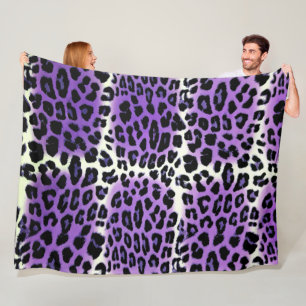 Couverture Polaire Poster de animal Leopard mignon et violet