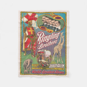 Couverture Polaire Poster de cirque vintage Ringling Brothers
