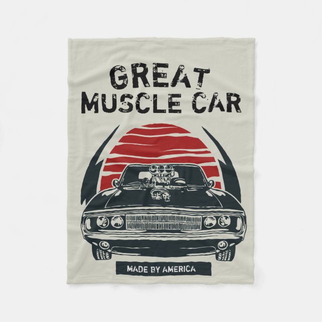 Couverture Polaire Poster de la voiture musculaire (Devant)