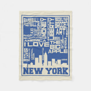 Couverture Polaire Poster de typographie de New York