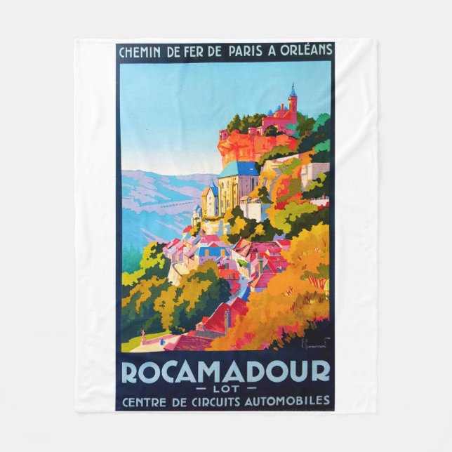 Couverture Polaire Poster vintage - Rocamadour (Devant)
