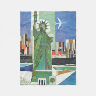 Couverture Polaire Poster Vintage voyage pour American Airlines